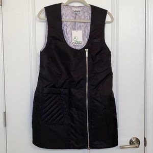 GANNI recycled nylon asymmetrical zip vest BRAND NEW